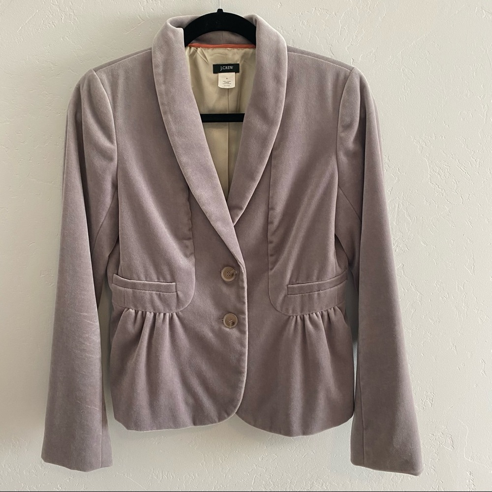 J Crew velvet peplum blazer Sz 4